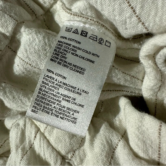 Urban Outfitters women's size medium cream colored pants with brown pin stripe - Picture 4 of 4